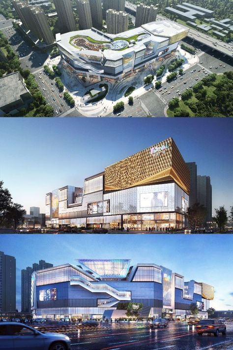 Building Blocks Design, Building Front Designs, Mall Facade, Shopping Mall Design, Shopping Mall Architecture, Architecture Blueprints, Architecture Design Process, Retail Architecture, Concept Models Architecture