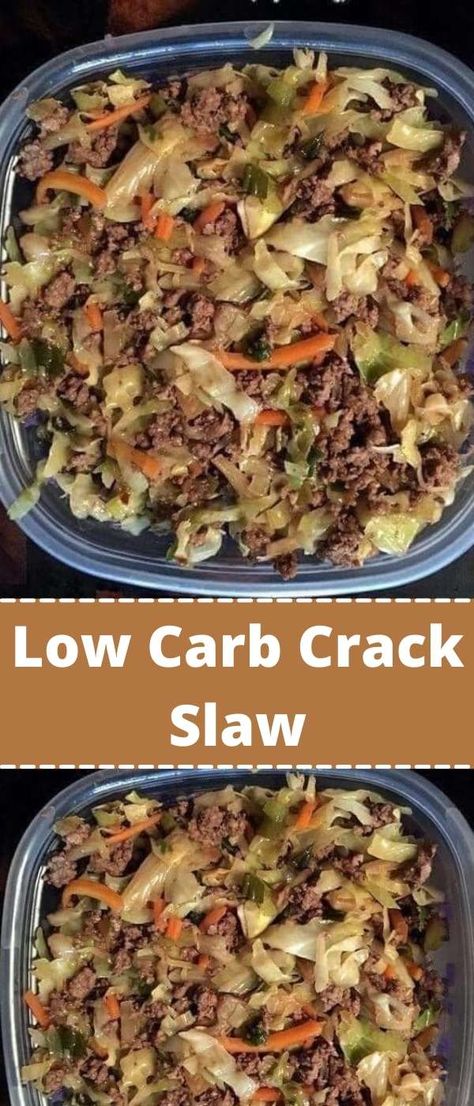 Ground Beef And Slaw Recipes, Quick Healthy Lunch Low Carb, Cracked Slaw Recipe, Cooked Slaw Recipes, Low Carb Slaw Recipes, Hamburger Slaw Recipe, Low Carb Ww Recipes, Low Carb Grilling Recipes, Healthy Slaw Recipes