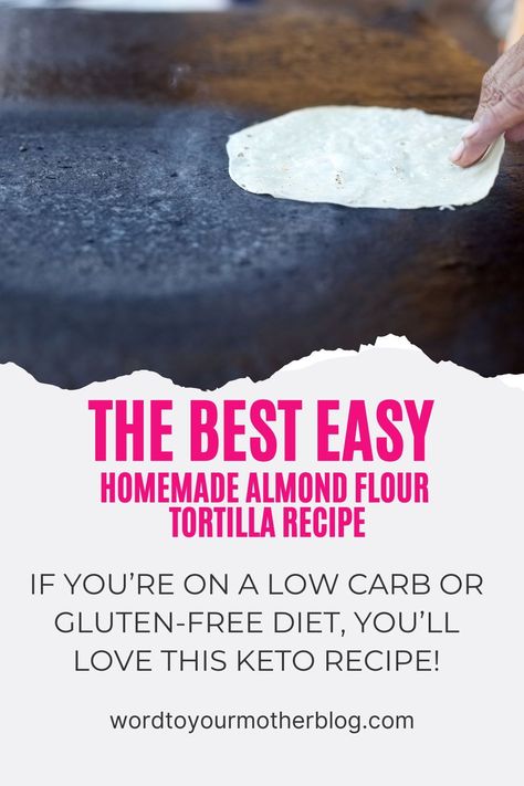 If you’re on a low carb or gluten-free diet, you’ll love this keto Almond Flour Tortilla recipe! It’s easy, it’s quick, and you don’t have to be a total Betty Crocker to make it. In other words, even if you’re new to keto or the kitchen, you can make homemade tortillas. Find it here. #homemade #cooking #healthy #tortillas #keto #glutenfree Almond Flour Tortilla Recipe, Tortillas Keto, Almond Flour Tortillas, Flour Tortilla Recipe, Keto Muffin Recipe, Low Fat Low Carb, Keto Tortillas, Low Carb Low Fat Recipes, Baking With Almond Flour