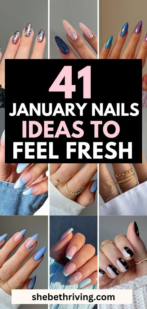 41 Trendy January Nails Ideas To Kickstart Your Year January 2025 Nail Ideas, Jan Nails 2025, 2025 Nail Ideas, Nail Designs With Letters, January 2025 Nail Designs, January Biab Nails, Nail Art 2025 Trends, January Nail Inspo Almond, Jan 2025 Nails