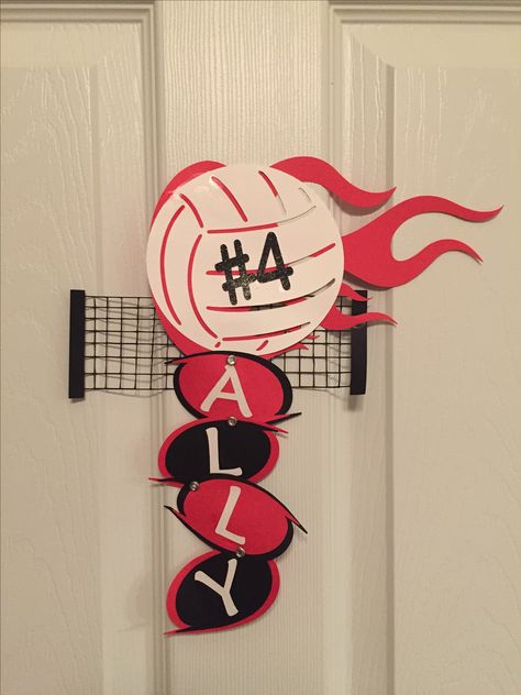 Volleyball door signs Volleyball Hotel Door Decorations, Sport Locker Decorations, Cheer Signs For Volleyball, Locker Signs Volleyball, Volleyball Door Decorations, Volleyball Door Signs, Volleyball Senior Night Gifts Ideas, Volleyball Door Signs Hotel, Senior Night Decorations Volleyball