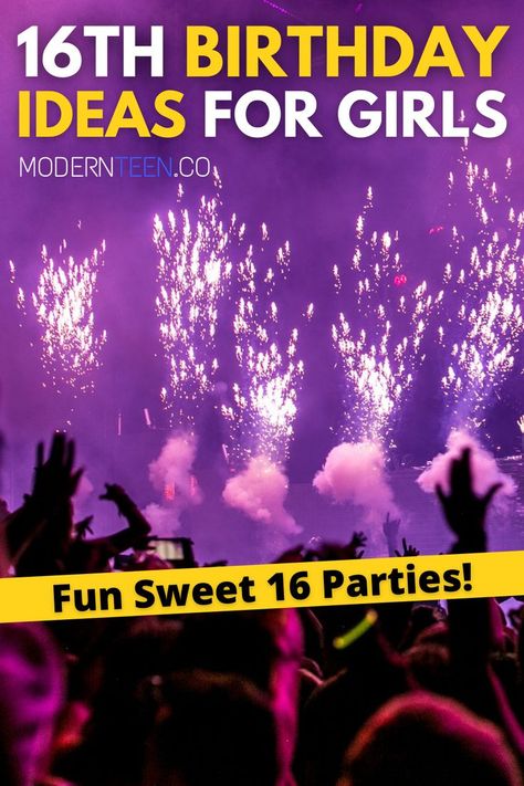 16th Birthday Ideas For Girls, 16 Birthday Ideas, 16th Birthday Ideas, Sweet 16 Birthday Party Ideas, Birthday Ideas For Girls, Teen Fun, Girls Fun, Birthday Party For Teens, Sweet 16 Birthday Party