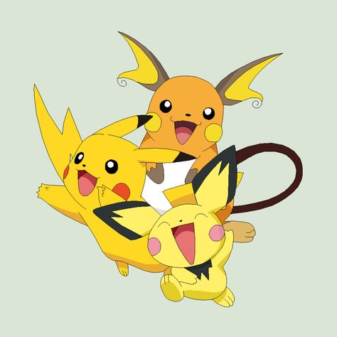 Pichu Pikachu Raichu, Pikachu Evolution, Pokemon Purse, Pichu Pokemon, Pikachu Raichu, Sweet Image, Disney Cuties, Pokemon T, Pokemon Stickers