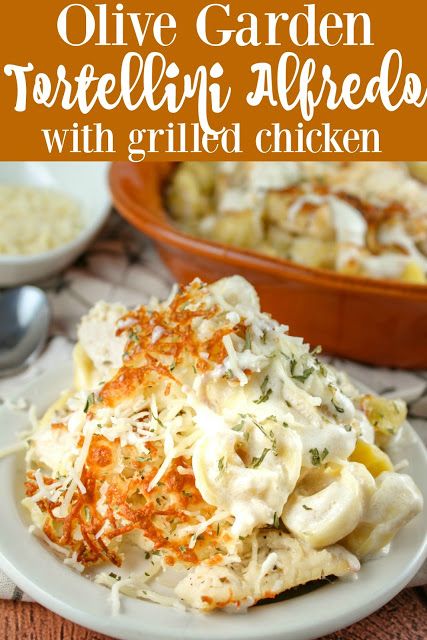 Baked Tortellini Alfredo, Fetuccini Alfredo, Garden Oven, Alfredo With Chicken, Baked Tortellini Casserole, Cheese Tortellini Recipes, Baked Tortellini, Tortellini Alfredo, Copycat Olive Garden