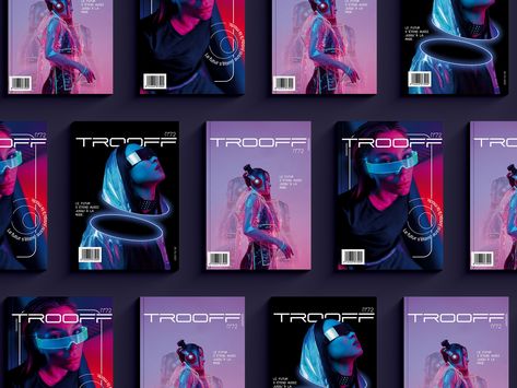 Concept futurist magazine on Behance Technology Magazine Design, Cyberpunk Magazine Layout, Futuristic Magazine Layout, Futuristic Magazine Cover, Tech Magazine Cover, Futurism Moodboard, Futuristic Portfolio, Cyberpunk Magazine, Futuristic Magazine