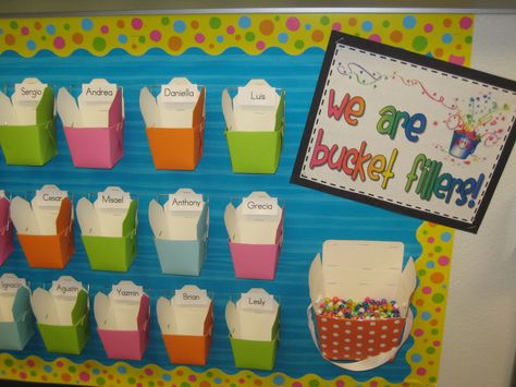 Bucket Fillers bulletin board Bucket Filler Bulletin Board, Bucket Filling Classroom, Bucket Filler Activities, Bucket Fillers, Bucket Filler, Bucket Filling, Whole Brain Teaching, Leader In Me, Teacher Binder