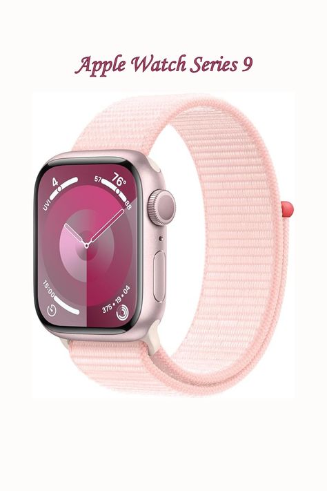 Apple Watch Series 9 [GPS 41mm] Smartwatch with Pink Aluminum Case with Pink Sport Loop. Fitness Tracker, Blood Oxygen & ECG Apps, Always-On Retina Display, Carbon Neutral Apple Watch Pink, Pink Apple Watch, Pink Apple, Carbon Neutral, Pink Sports, Retina Display, Apple Watch Series, Fitness Tracker, Apple Watch Bands