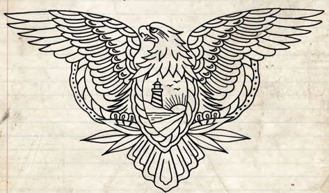 American Traditional Eagle Chest Tattoo, Traditional Eagle Chest Tattoo, American Traditional Eagle, Desain Tattoo, Eagle Chest Tattoo, Traditional Eagle, Traditional Eagle Tattoo, Eagle Snake, Skull Art Tattoo