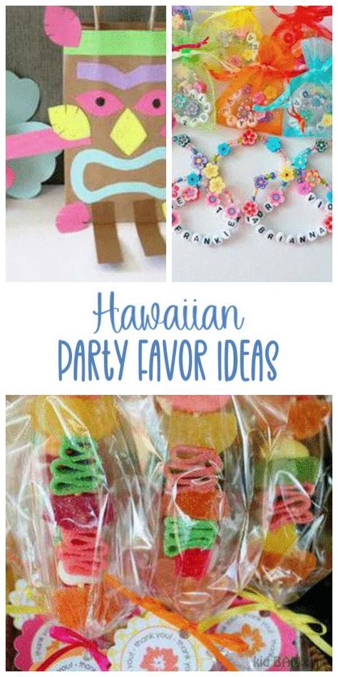 Hawaiian Party Favor Ideas Luau Party Favors For Kids, Kids Hawaiian Birthday Party, Birthday Party Favors For Kids, Luau Party Favors, Hawaiian Party Theme, Party Favor Ideas, Hawaiian Gifts, Party Favors For Kids, Aloha Party