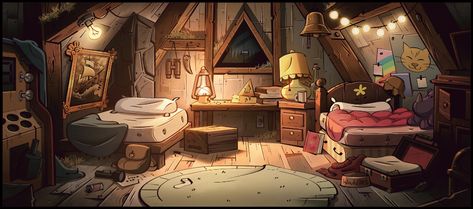 Dipper E Mabel, Cartoon Bedroom, Dipper Y Mabel, Gravity Fall, Desenhos Gravity Falls, Dipper And Mabel, Bg Design, Gravity Falls Art, Fall Background