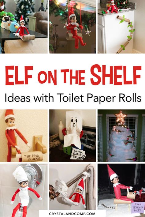 elf on the shelf ideas with toilet paper rolls Elf On Shelf Pooping, Ideas With Toilet Paper Rolls, Toilet Paper Trees, Reindeer Poop, Shelf Toilet, Doll Sleeping Bag, Shelf Paper, Xmas Elf, Elf Doll