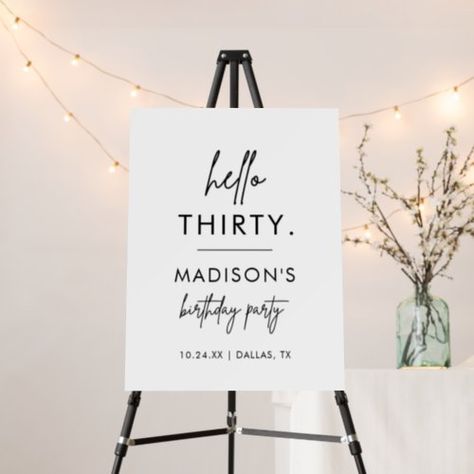 $46.25 | Minimalist Modern Thirty Birthday Party Welcome #simple, large welcome sign, modern birthday party, birthday party welcome sign, 30th birthday party, adult birthday party, minimalist birthday, thirty birthday, birthday party decor, birthday party signage She Did It Graduation, Night Before Wedding, Modern Birthday Party, Graduation Party Planning, Forty Birthday, Thirty Birthday, She Did It, Heart Photo, Engagement Celebration