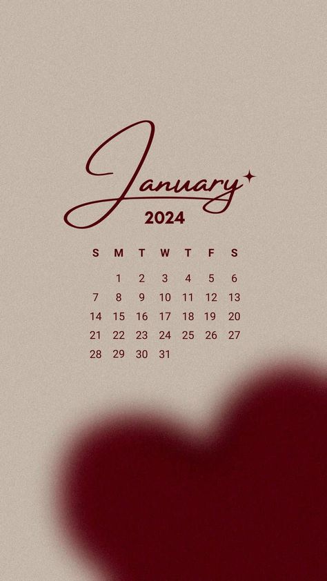 Calender Aesthetic January 2024, Calender 2024 January, January 2024 Wallpaper, January 2024 Calendar Aesthetic, Calender 2024 Aesthetic, January Aesthetic Wallpaper, January 2024 Calendar, Red Calendar, January Month