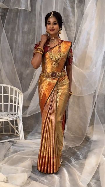 Pattu Saree Draping, Cultural Outfits, Saree Pattu, Kanchi Pattu Sarees, Pleated Saree, Saree Draping, Pattu Saree, Pattu Sarees, Saree Blouse Designs