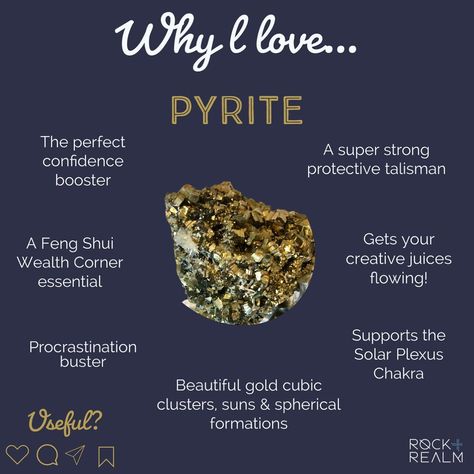 Crystals Decor, Pyrite Jewelry, Crystal Healing Chart, Negative Vibes, Fool’s Gold, Jewelry Knowledge, Will Power, Wealth And Prosperity, Masculine Energy