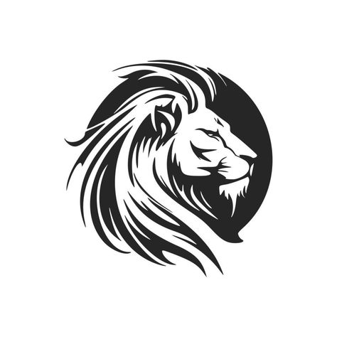 Modern Lion Tattoo, Lion Logo Design Graphics, Lion Roaring Tattoo, Roaring Lion Logo, Roaring Lion Drawing, Lion Vector Art, Silhouette Lion, Lion Stencil, Lion Roaring