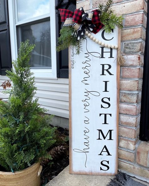 Tall Front Porch, Welcome Porch Leaner, Christmas Signs Wood Front Porches, Porch Leaners, Etsy Inspiration, Front Porch Signs, Porch Welcome Sign, Christmas Front Porch, Christmas Signs Wood