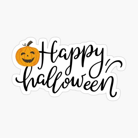 Get my art printed on awesome products. Support me at Redbubble #RBandME: https://www.redbubble.com/i/sticker/HAPPY-HALLOWEEN-by-IsaCria/126307410.EJUG5?asc=u Halloween Stickers, Happy Halloween, Halloween