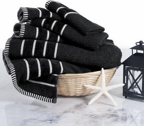 47% OFF Solid Black Background, Egyptian Cotton Towels, Black Towels, Luxury Towels, The Embrace, Cotton Bath Towels, Bath Towel Sets, Egyptian Cotton, Bathroom Towels