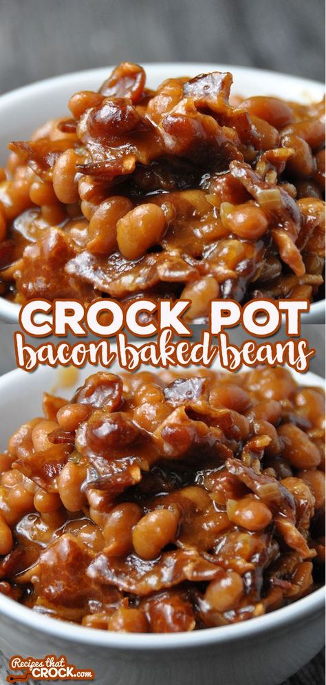 Baked Beans Recipe Crockpot, Bacon Baked Beans, Beans Recipe Crockpot, Southern Baked Beans, Baked Beans Crock Pot, Best Baked Beans, Baked Beans With Bacon, Beans In Crockpot, Bbq Baked Beans