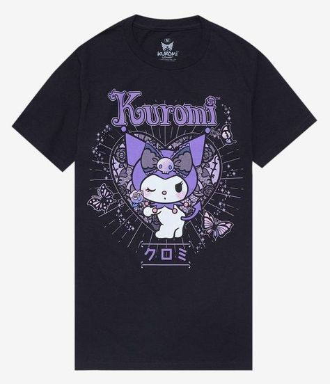 Kuromi Aesthetic Outfit, Kuromi Shirt, Kuromi Things, Kuromi Outfit, Sanrio Style, Kuromi Clothes, Emo Shirts, Hello Kitty Shop, Pastel Punk