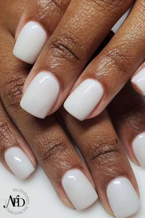 Off White Gel Nail Polish, White Nail Polish On Brown Skin, Milky White Nails Tan Skin, Different Shades Of White Nails, Milky White Nails Natural, White Gel Manicure Ideas, Milky White Nails Black Women, White Nails On Black Skin, Off White Gel Nails