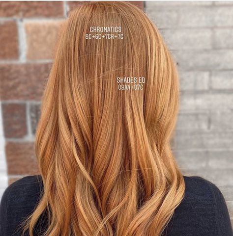 Ginger Toned Blonde Hair, Red Golden Blonde Hair, Copper Blonde Balayage Short, Cooper And Blonde Balayage, Light Ginger Shades Eq Formula, Redken Shades Eq Formulas Copper Blonde, Blonde To Copper Formula, Shades Eq Strawberry Blonde Toner Formulas, Redken Copper Blonde Formula