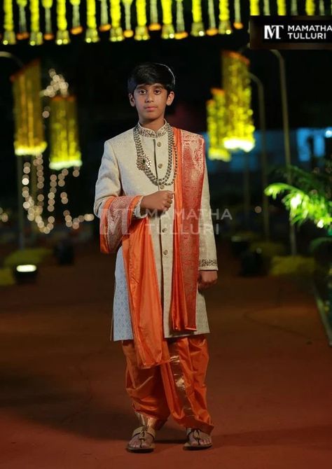 Dhoti Ceremony, Bridegroom Outfits, Indian Wedding Clothes For Men, Kids Dress Boys, Groom Dress Men, Wedding Dresses Men Indian, Function Dresses, Kids Ethnic Wear, Kids Dress Collection