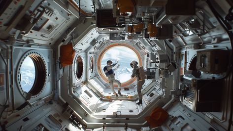 Shall we go to space? 🚀 Prompt: cinematic scene, people inside the international space station getting ready to have dinner, people levitating, no gravity Cinematic Scene, Scene People, No Gravity, Creative Mind Map, International Space Station, Creative Mind, Futurism, Space Station, When I Grow Up