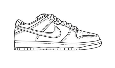 Nike SB Dunk Low Blank Vector Templates Nike Dunks Coloring Pages, Nike Shoe Printable, Nike Dunk Illustration, Nike Dunk Low Drawing, Nike Dunks Drawing, Nike Dunk Tattoo, Shoe Design Sketches Sneakers, Nike Shoe Drawing, Nike Dunk Drawing