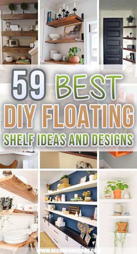 Get inspired by these floating shelf ideas that'll keep your space looking clutter-free and chic. Explore the best options to create storage in style. Interesting Shelves Ideas, Unique Wall Storage Ideas, Diy Floating Shelves Dining Room, Floating Shelf Placement Ideas, Inexpensive Shelving Ideas, Floating Shelf Wall Office, Ideas For Floating Shelves, Multiple Shelves On Wall, Floating Shelves On Accent Wall