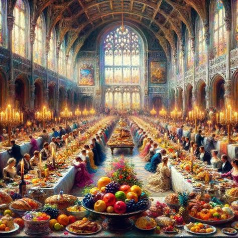 A feast for the senses, where fantasy meets flavor in the heart of the royal hall. 🍇🍷✨ Dive into a world where every bite tells a story. #FantasyFeast #RoyalBanquet #ImpressionistArt #FeastYourEyes #CastleLife #CulinaryArtistry #ArtisticEats #EnchantedEvenings #VibrantFoods #MagicalMoments #DigitalArt #ArtOfTheDay #InstaArt #ArtistsOnInstagram #ContemporaryArt#CreativeAI #TechArt #ModernArt#ArtificialIntelligence #Innovation #aiart #aiartist #conceptart #artcommunity #artwork#digitalartwork Fantasy Feast Art, Fantasy Feast, Royal Feast, Brown Hair Inspo, Tech Art, Fantasy City, The Senses, Impressionist Art, Ancient Times