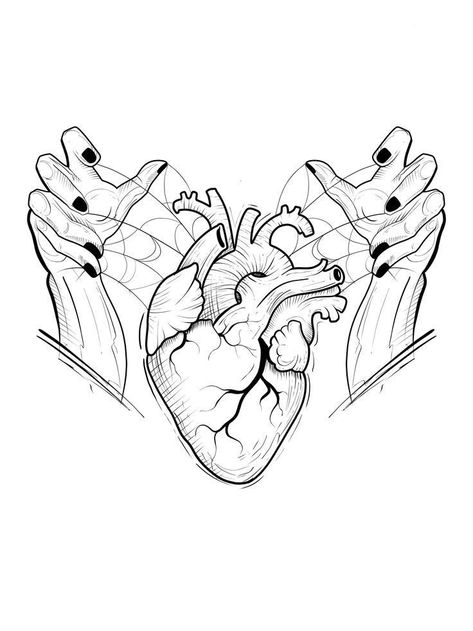 Blackwork Tattoo Sketch, Corazon Tattoo, Realistic Heart Tattoo, Realistic Heart, 2023 Tattoo, Abstract Tattoo Ideas, Abstract Tattoos, Skull Hand Tattoo, Tattoo Leg