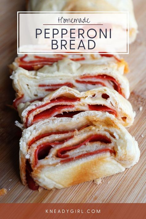 Pepperoni Bread Snacks From Scratch, Pepperoni Bread Recipe, Homemade Pepperoni Rolls, Homemade Pepperoni, Pepperoni Bread, Pizza Bread Recipe, Bread From Scratch, Pepperoni Rolls, Frozen Bread Dough