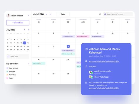 Calendar Desktop App by YesYou Studio Calendar Ui Design, Calender Ui, Desktop Calendar Design, Desktop Layout, Mini Portfolio, Ppt Template Design, Ui Ux 디자인, App Design Layout, Wireframe Design