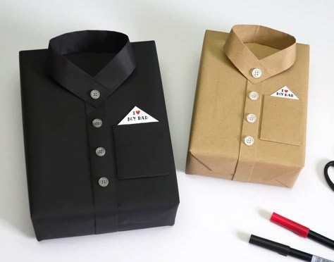 Man Gift Wrapping Ideas, Father’s Day Gift Wrap Ideas, Recycle Gift Wrapping Ideas, Cute Ideas For Fathers Day, Fathers Day Wrapping Ideas, Fathers Day Packaging, Birthday Present Wrapping Ideas For Men, Gift Paking Idea For Men, Gifts For Fathers Birthday