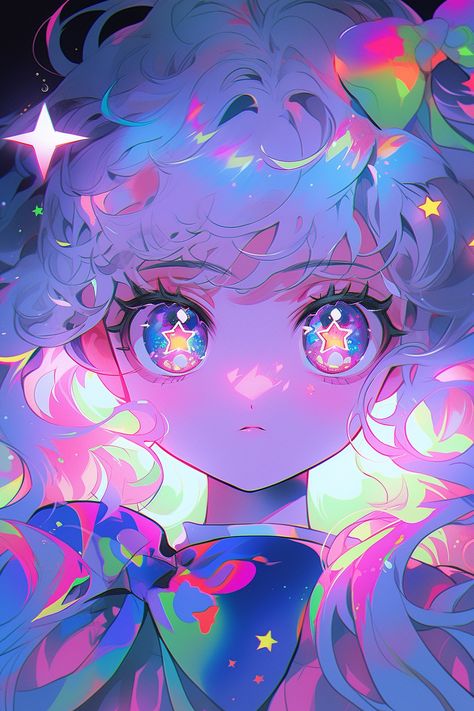 Stars Anime Aesthetic, Star Eyes Anime, Kawaii Alien, Magical Fruit, Anime Moon, Space Anime, Vaporwave Art, Pastel Kawaii, Anime Stars