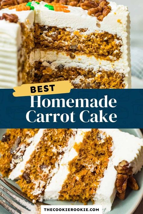 3 Layer Carrot Cake, Layer Carrot Cake, Baking Corner, Cutthroat Kitchen, Carrot Cake Bars, Whipped Cream Cheese Frosting, Homemade Carrot Cake, Carrot Cakes, The Cookie Rookie