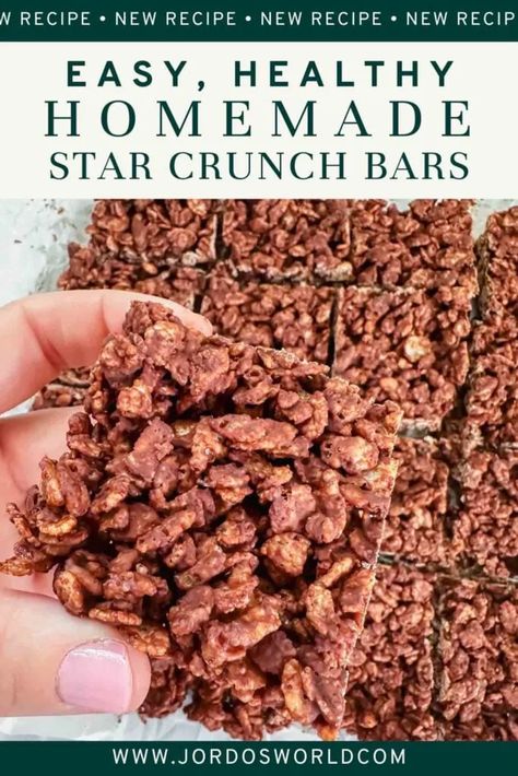 Homemade Star Crunch (5 Ingredients!) Homemade Star Crunch, Star Crunch, Healthy Kid Friendly Meals, Chocolate Almond Milk, Caramel Treats, Caramel Bits, Caramel Bars, Crunch Bar, Healthy Sweet Treats