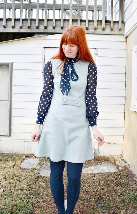 Tilly and the Buttons Francoise Dress Tilly And The Buttons Indigo, Loungewear Capsule Wardrobe, Loungewear Capsule, Sixties Style, Tilly And The Buttons, Sixties Fashion, Easy Sewing Patterns, Blue Polka Dots, A Year Ago