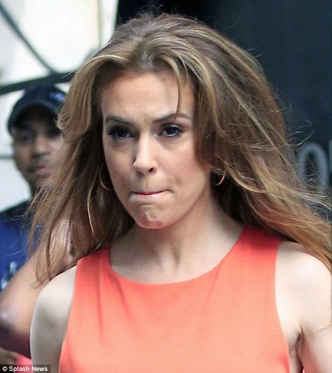 Puckering up: Alyssa promoted her new show Mistresses on Good Day New York Paparazzi Photos Celebrity, Alisa Milano, Allysa Milano, Paparazzi Shots, Tangerine Dress, Glamour World, Paparazzi Photos, Classic Actresses, Alyssa Milano