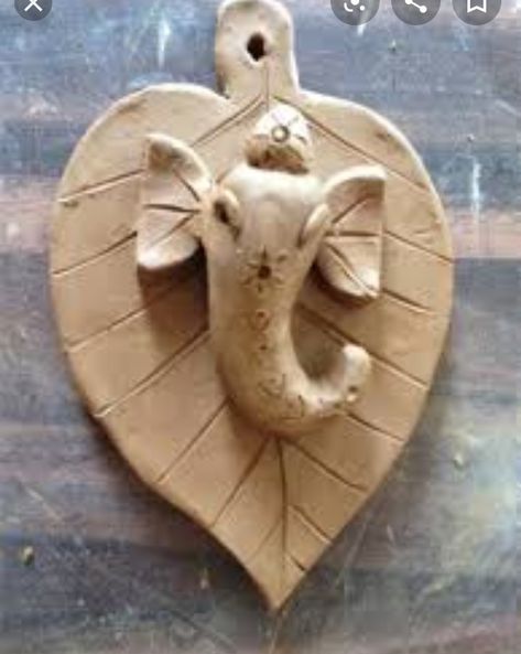 M Seal Art Crafts, Clay Ganpati, Ganesha Making, Clay Ganesha, Clay Wall Art, Ganesh Art, Ganesha Art, Clay Art Projects, Ganesh Chaturthi