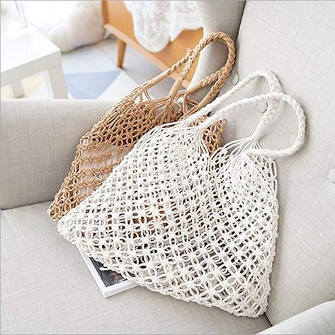 Summer Clothes Under $50 2018 | POPSUGAR Fashion Perfect Beach Bag, Straw Beach Bag, Fringe Bags, Woven Tote Bag, Pink Handbags, Casual Tote, One Bag, Shoulder Messenger Bag, Mesh Bag