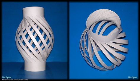 Spiral Paper Craft, Lamp Ball, Paper Spiral, Conceptual Model Architecture, Paper Structure, Laser Paper, Concept Models Architecture, Origami And Kirigami, Paper Vase