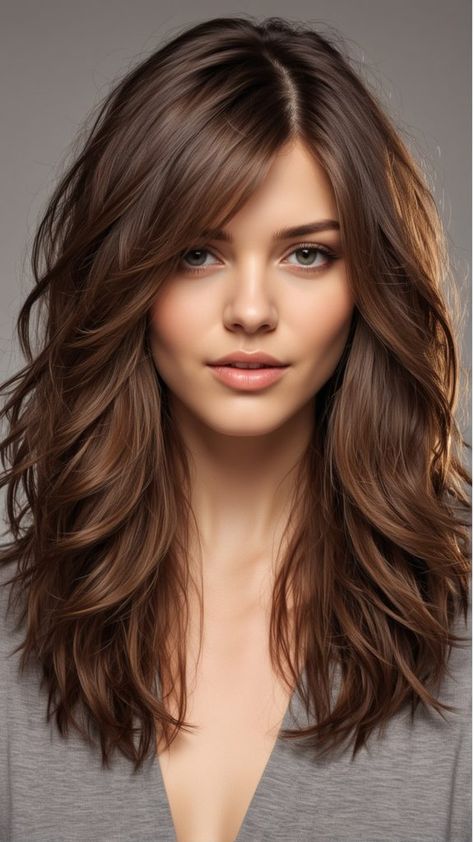 Wavy Long Layered Haircuts, Medium Long Layers Haircut, Hair Cuts Layers Medium, Medium Length Hair Perm, Wavy Hair Layered Haircut, Brunette Layered Hair Medium, Haïr Style Medium Hair, Haircuts For Medium Long Hair, Haircut Ideas With Layers