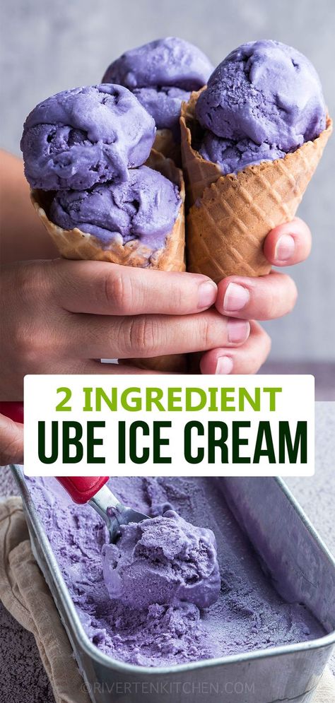 Filipino purple yam flavored ice cream Ube Condensed Milk Dessert, Ube Whipped Cream, Ube Sweetened Condensed Milk Recipe, Ube Sweetened Condensed Milk, Easy Ube Recipes, Recipes Using Ube Condensed Milk, Ube Potato, Ube Ice Cream Recipe, Yumtastic Recipes