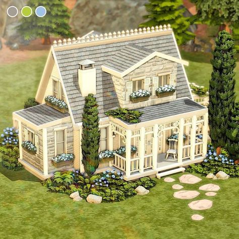 Sims 4 Cottage, Sims 4 Houses Layout, Cottage Core House, Sims 4 House Building, Sims 4 House Plans, Bg Design, Sims 4 House Design, Casas The Sims 4, Sims Building