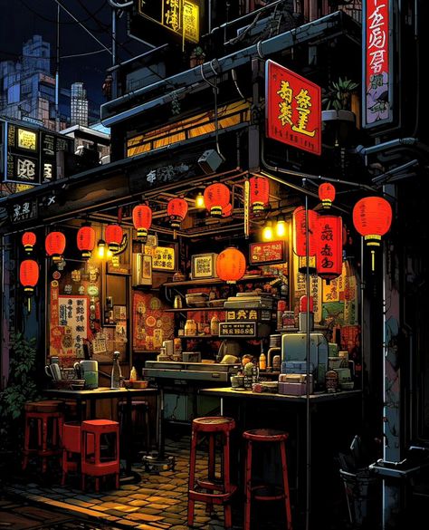 City Pop Aesthetic Outfits, Apocalypse Landscape, Game Art Environment, Sci Fi Landscape, Japanese Interior Design, Japan Aesthetic, Cyberpunk City, Japanese Interior, Modern Fantasy