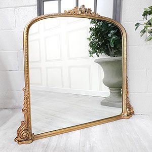 Mirror Behind Sofa, Gold Mirror Living Room, Large Gold Mirror, Gold Ornate Mirror, French Furniture Bedroom, Mirror Dressing Table, French Painted Furniture, Iron And Resin, Mirrors Uk