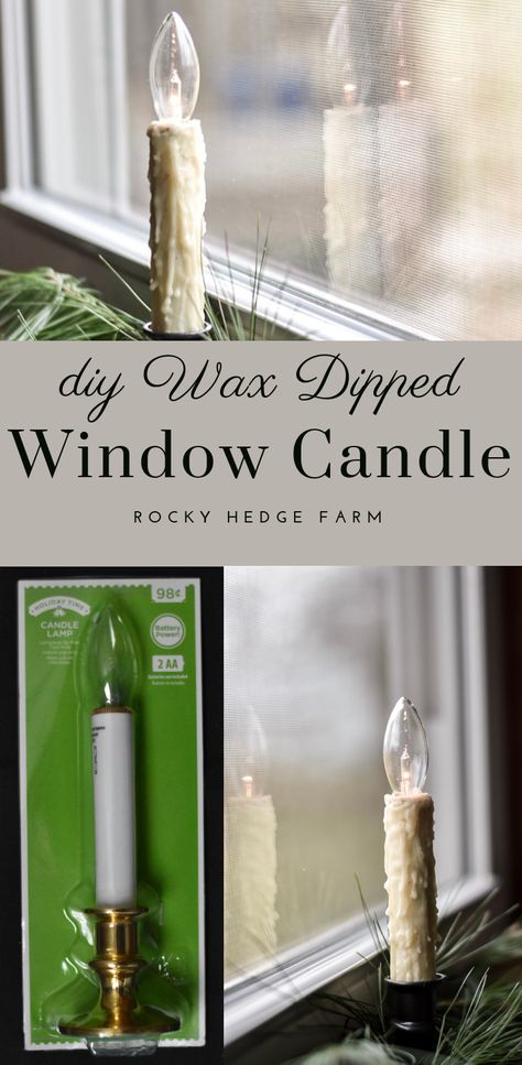 Learn how to take a plastic battery operated window candle and make it look like an old candle. Using wax, you can create an affordable primitive country window candle that is battery operated. Grunge Candle, Primitive Windows, Battery Operated Window Candles, Grungy Candles, Window Candle, Primitive Candles, Window Candles, Diy Wax, Old Candles